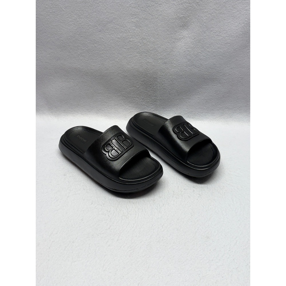 Bebe Sport Slides Black Logo Platform Sandals Womens Size 7
